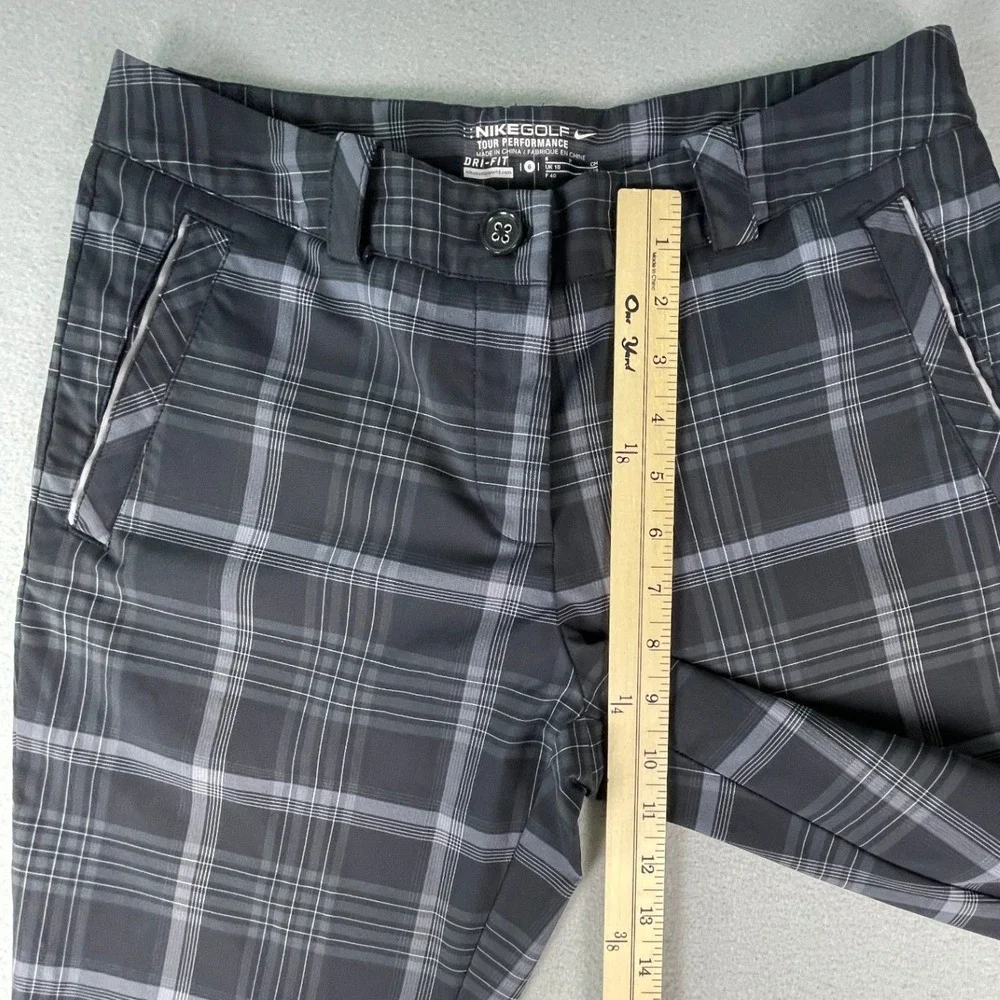 Nike Golf Pants Womens 6 Black Plaid Tour Performance Dri-FIT Straight Trousers